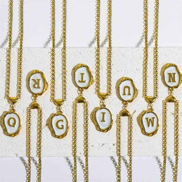 ACCITY - Wholesale Pendant/Charm Necklace - NEW 26 LETTERS OIL DROP THREE-DIMENSIONAL NECKLACE_CWMM3756