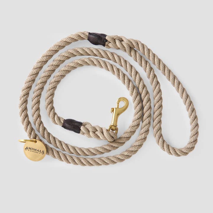 Animals in Charge - Wholesale Pet Leash - Dog - Recycled Rope Dog Leash - Sand Brown