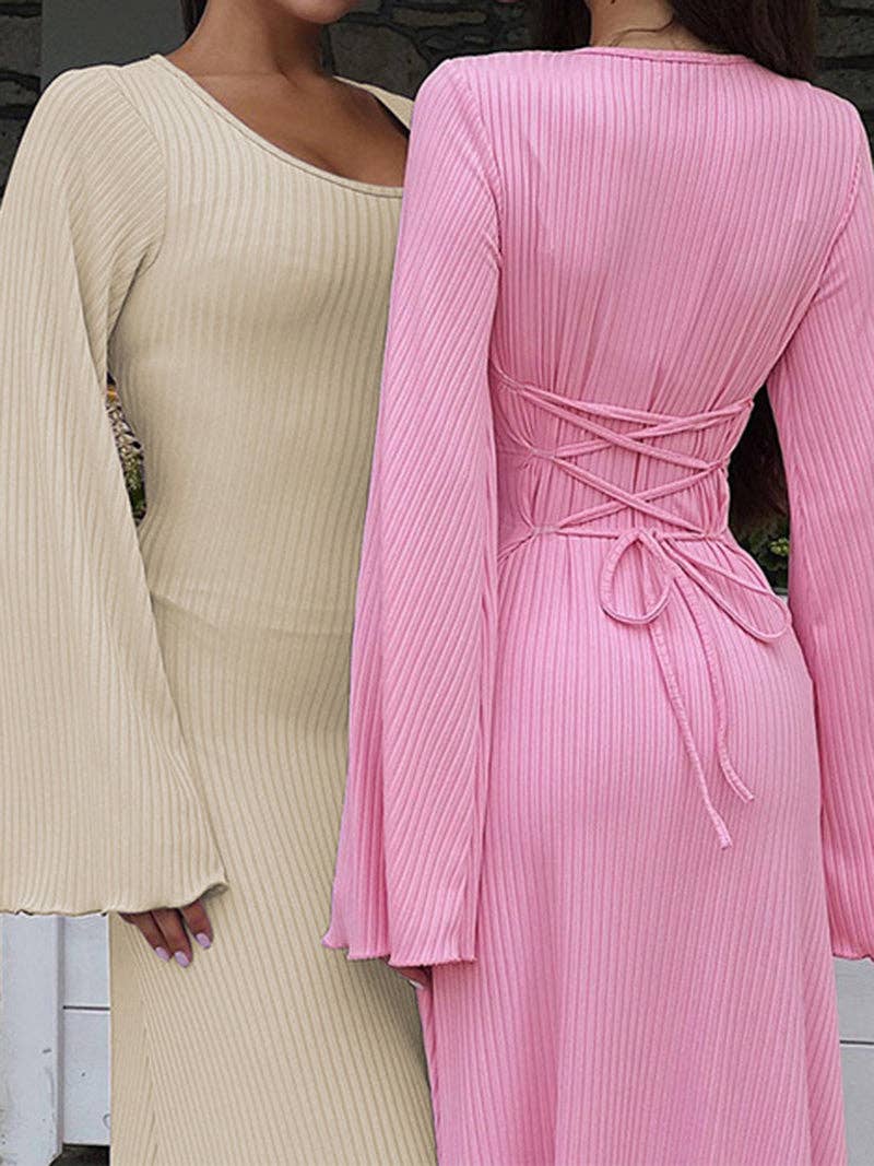 safistyle - Wholesale Dress - Women's - Flare Sleeves Square Neck Maxi Dress14