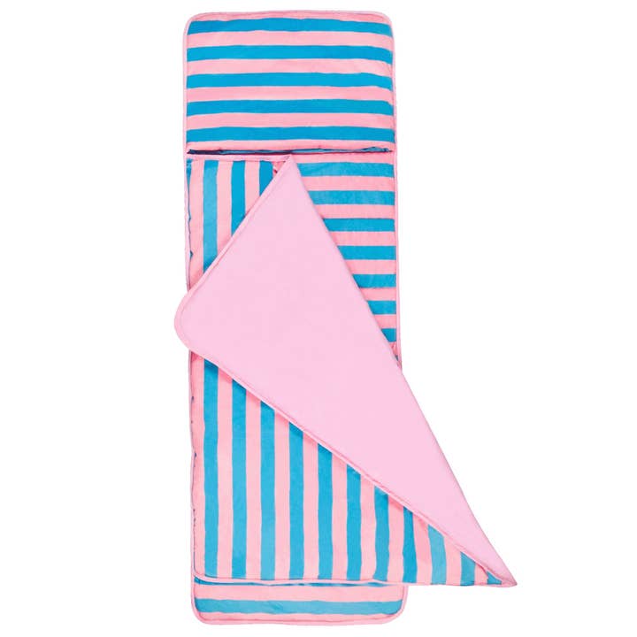Pink Stripes Plush Nap Mat for wholesale by Wildkin