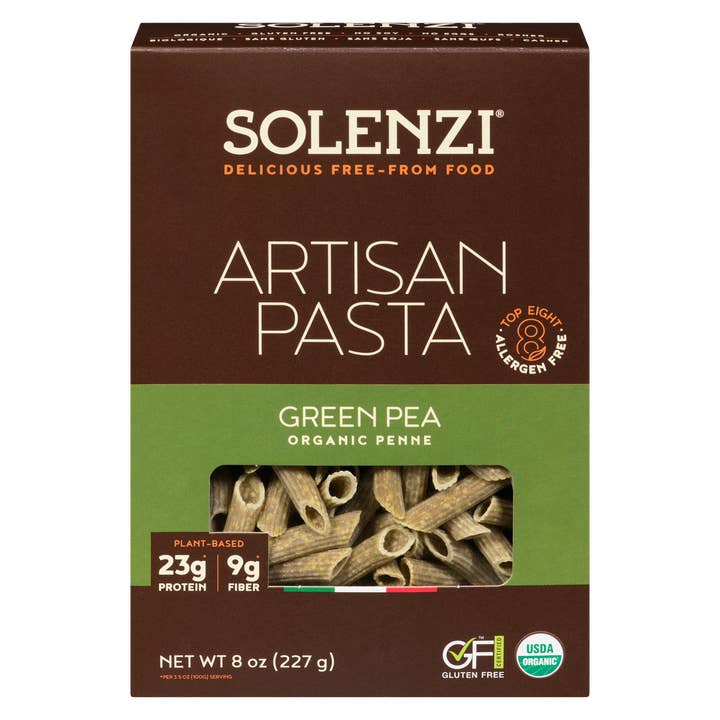 GREEN PEA Pasta Gluten Free Penne 227g for wholesale by SOLENZI