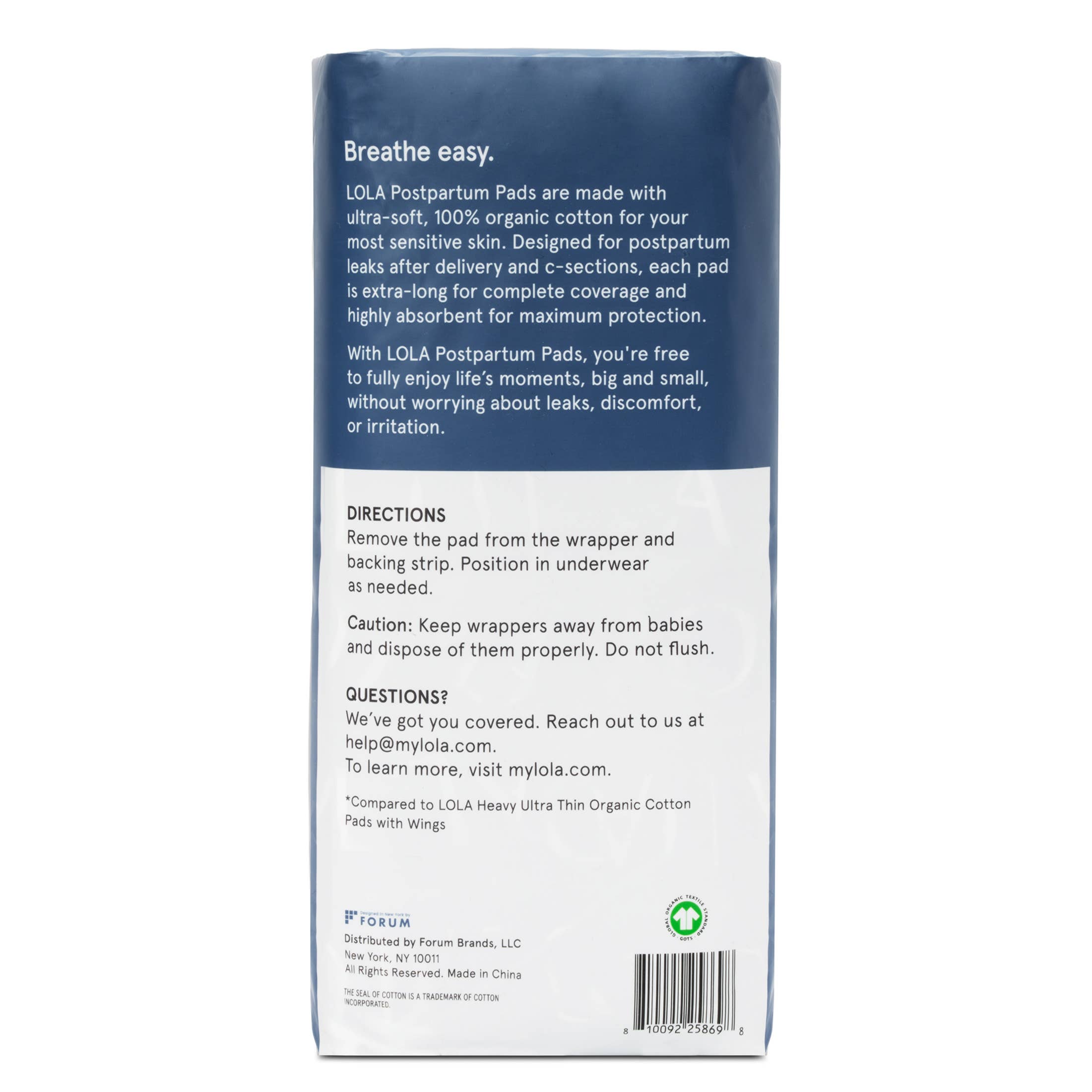 LOLA - Vente Protections menstruelles/serviettes hygiéniques - Serviettes hygiéniques post-partum biologiques1