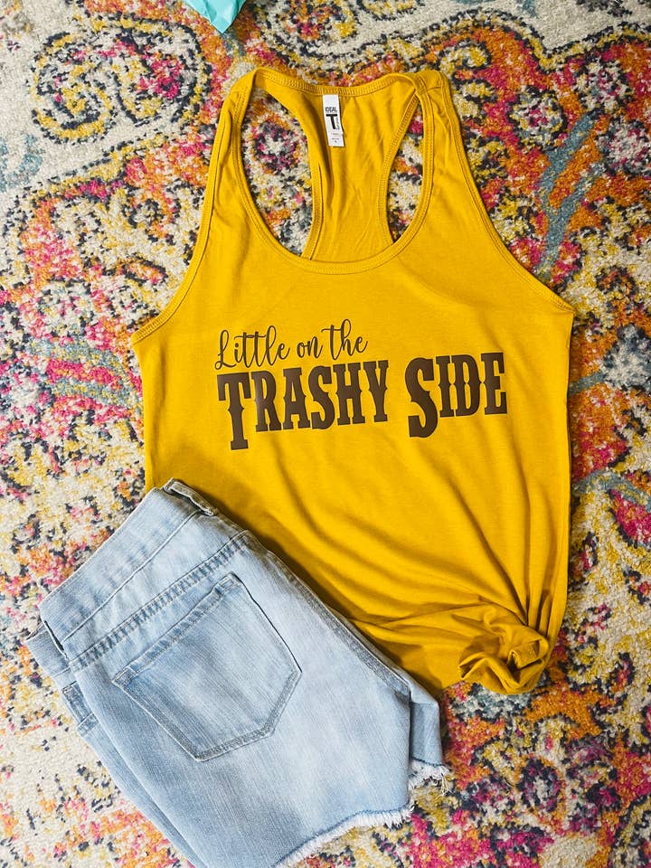 Trashy Side Graphic Tank for wholesale by Sweet Southern Wholesale