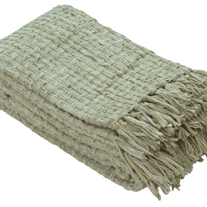 Fabstyles – wholesale Throw blanket – Fabstyles Chenille Basket Weave Throw Blanket, 50x6020