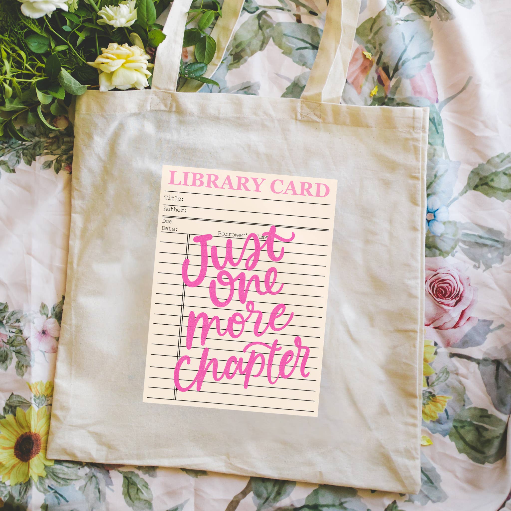 Literari Goods, Co | Book Themed Candles + Gifts - Wholesale Tote Bag - Women's - Tote Bag Bookstore | Reader Gift | Just One More Chapter
