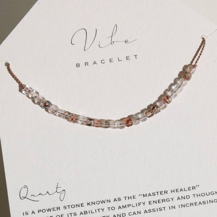 BRACELET VIBE | CUBES DE QUARTZ RUTILE pour la vente par Vibe