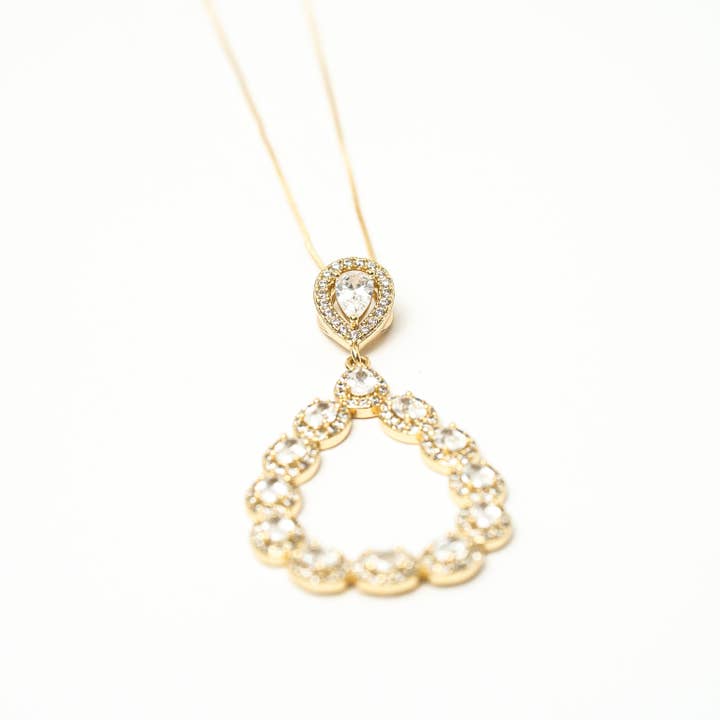 Ich strahle hell Zirkonia Tropfen Halskette für den Großhandel von Harma