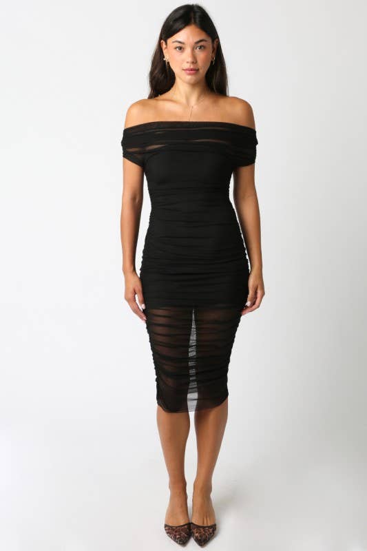 Olivaceous – Engroshandel Kjole - Dame – Miya Mesh Kjole1