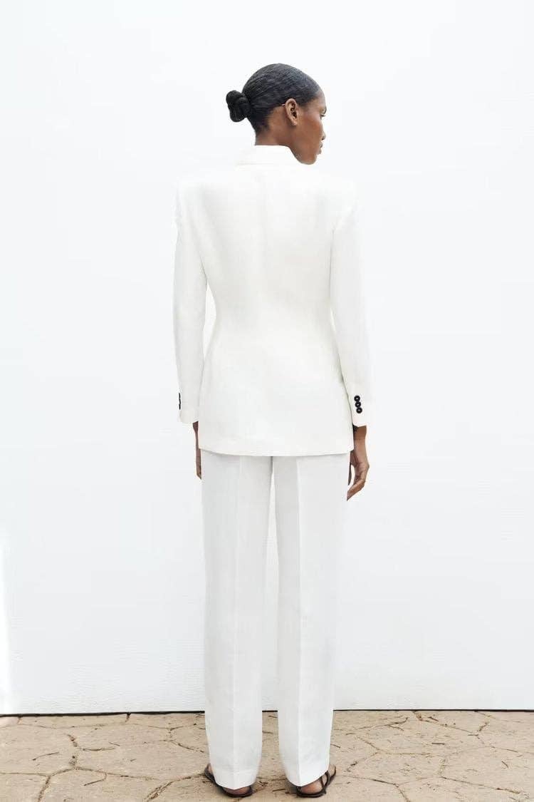 Marayn - Wholesale Suit Set - Women's - Linen Suit Set Blazer Vest and Trousers  Chic Export34