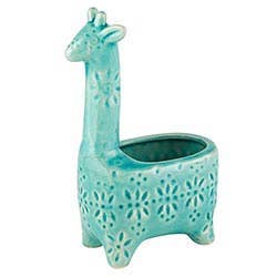 Angle - Wholesale Plant Pot - Lake Blue Giraffe Planter Lrg
