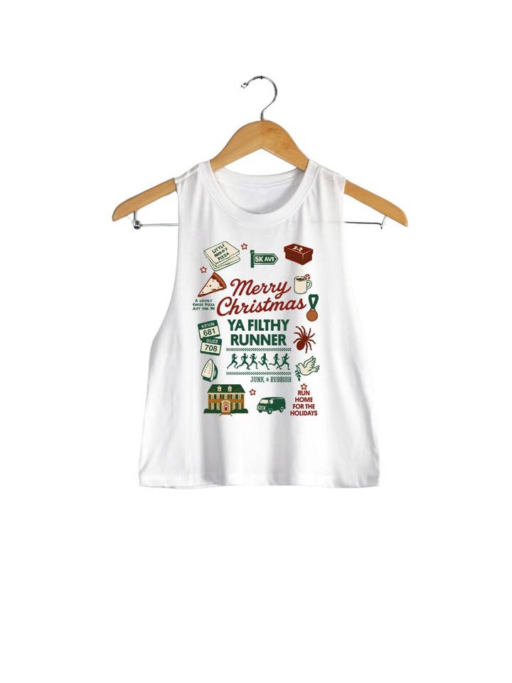 Merry Christmas Ya Filthy Runner Racerback Tank for wholesale by Sarah Marie Running Co