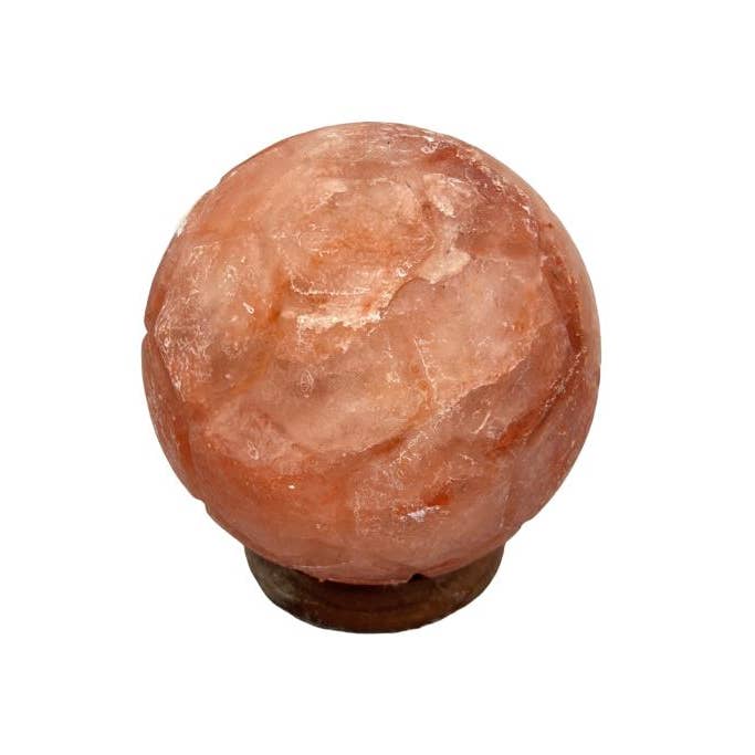 Zenn Himalaya Saltlampa Fotboll Formad Med Träbas Ba-031 för wholesale av International Gifts Ltd.