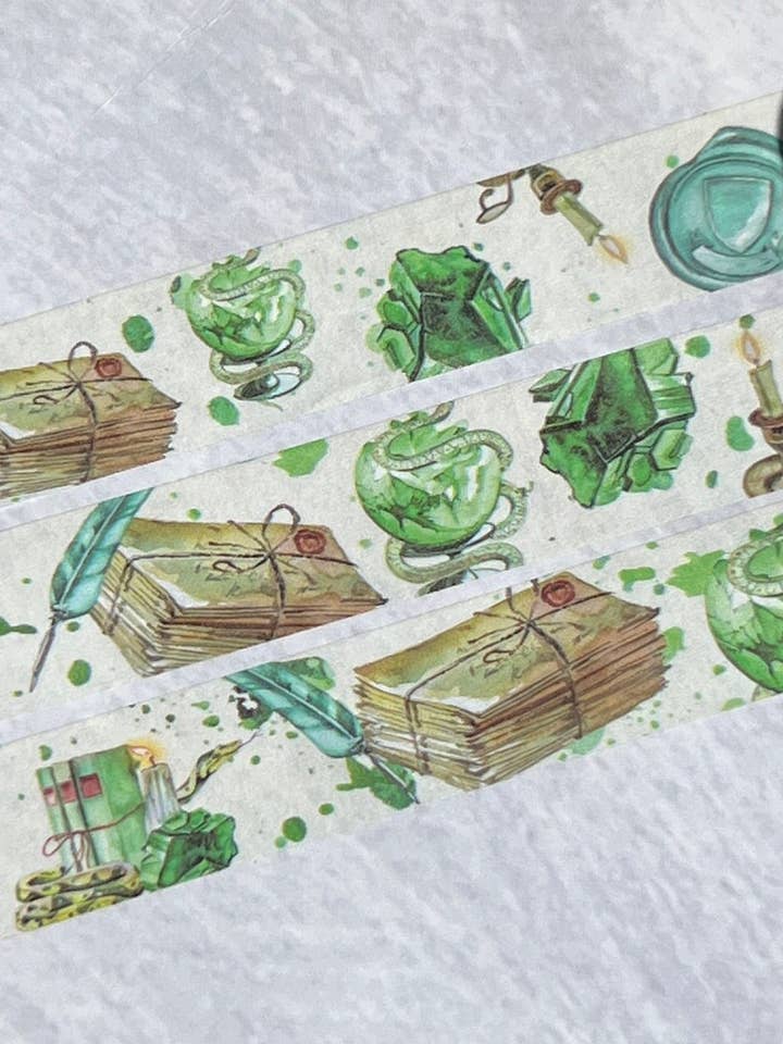 Snake & Crystal Washi Tape, Occult Stationery for wholesale by Arch Michael