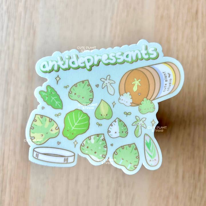 Antidepressiva Planter Klistermærke for engroshandel hos Cute Plant Studio