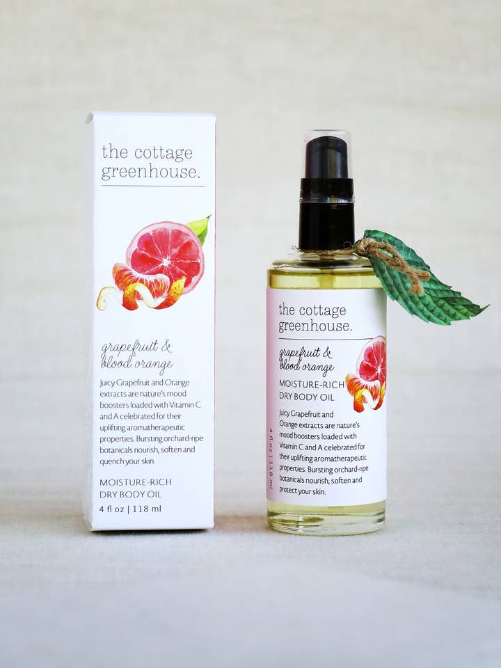 Grapefruit & Blood Orange Dry Body Oil for wholesale by The Cottage Greenhouse