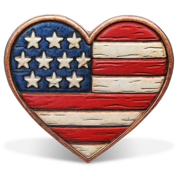 Aimants en résine - Cœur USA pour la vente par Cota Global