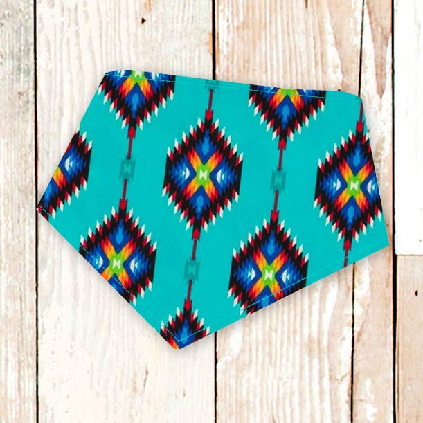 Turquoise Diamonds Dog Bandana (Southwest, Boho, Tribal) for wholesale by BibbyBubby