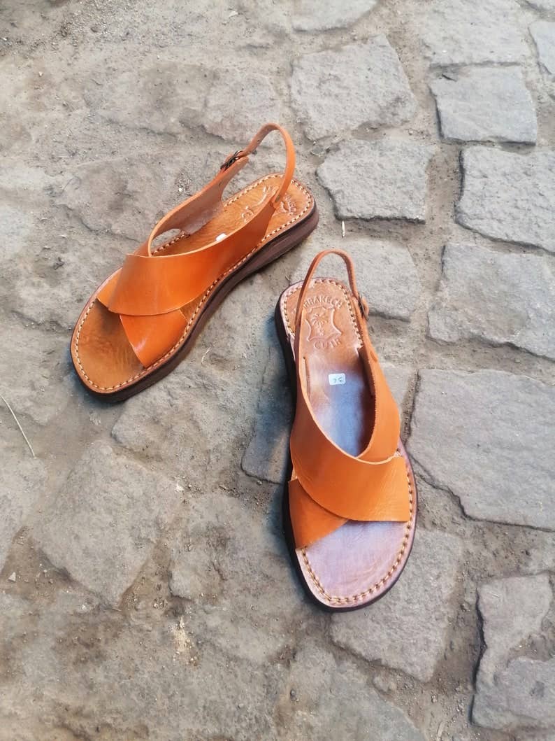 HandmadeBestSeller - Wholesale Sandals - Women's - Handcrafted Leather Cross Strap Sandals – Elegant & Durable2