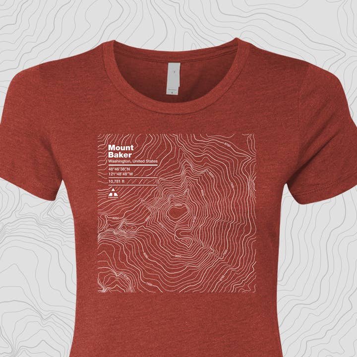 Mount Baker, Washington - Women's Tee for wholesale by Topogra