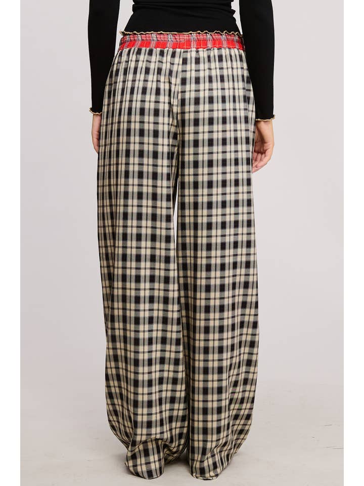 Mimosa - Vente Pantalon – femme - Pantalon boxeur à carreaux avec ceinture contrastante19