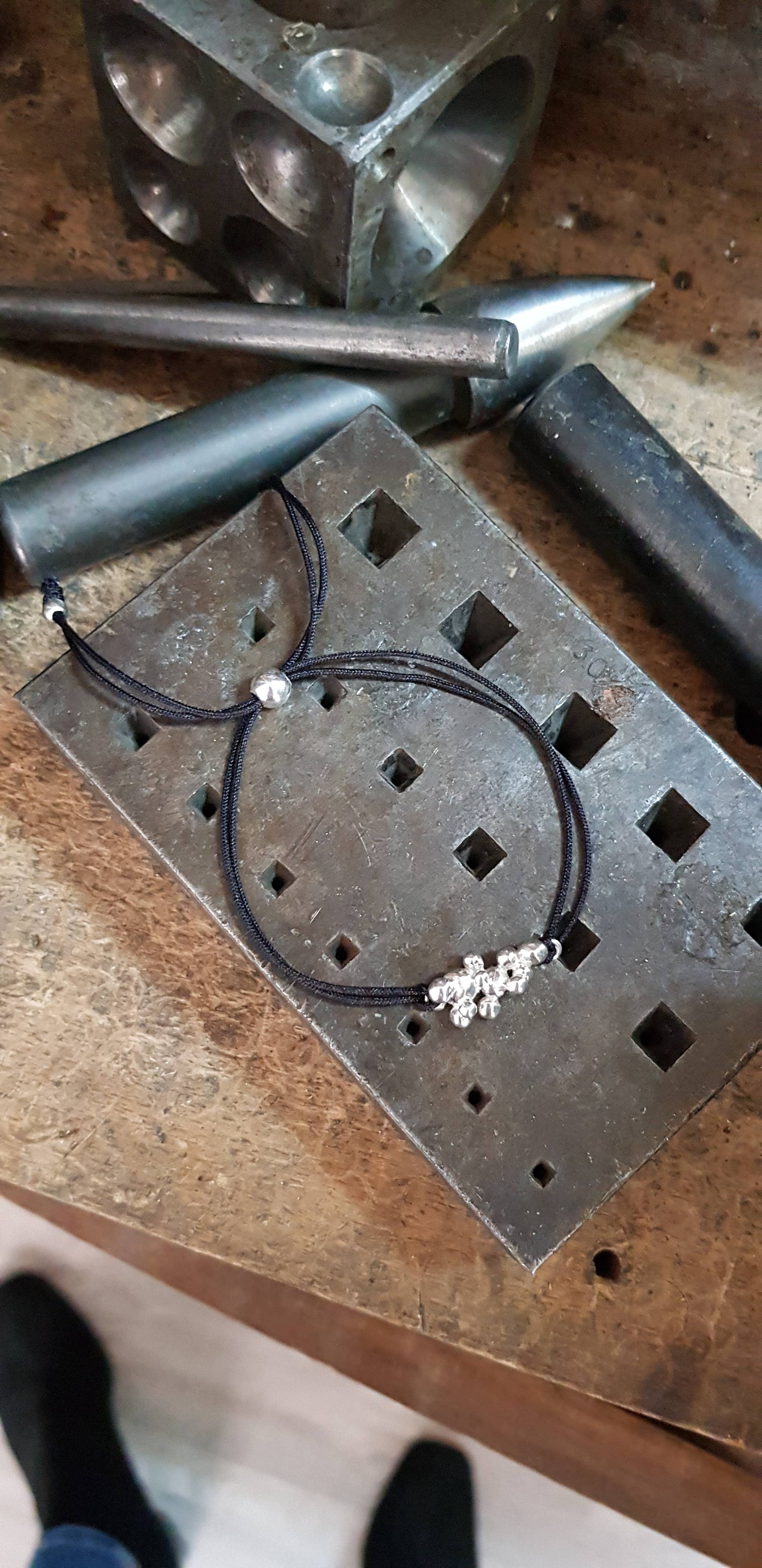 ALEGRIA B. - Wholesale Charm/Dangle Bracelet - STERLING SILVER BRACELET WITH ADJUSTABLE TEXTILE CORD4