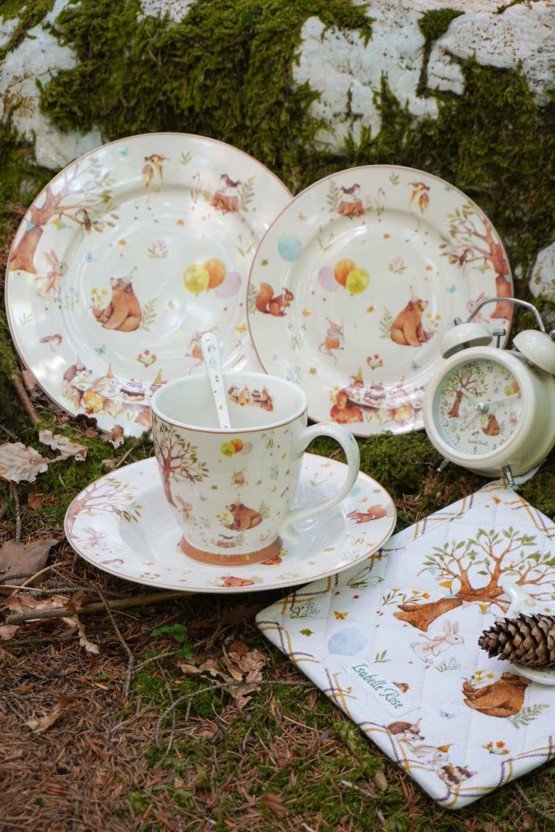 Isabelle Rose - Wholesale Dinner Plate - Porcelain dessert plate Forest Party 19 cm Isabelle Rose1