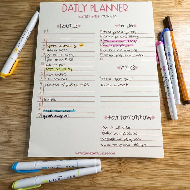 Simply Maddie Lee - Wholesale Planner - Daily Planner Notepad