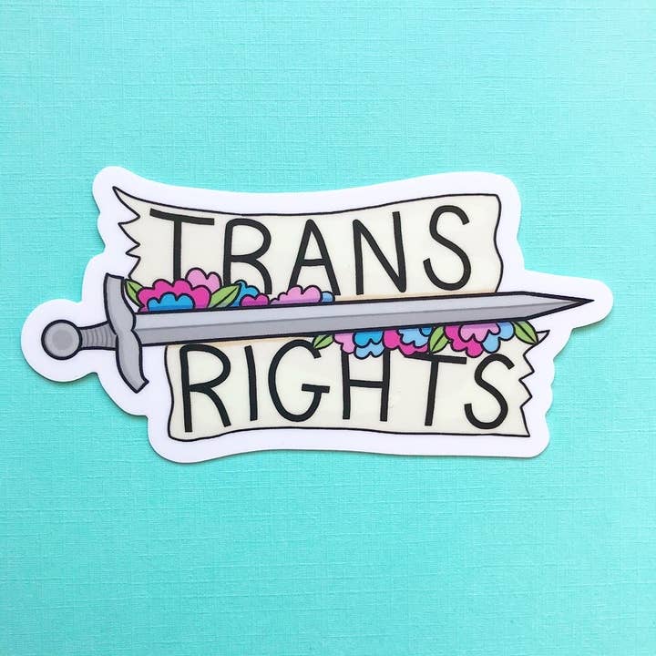 Raspberry Cloud Studio - Wholesale Sticker - Trans Rights Sword LGBTQ Vinyl Sticker