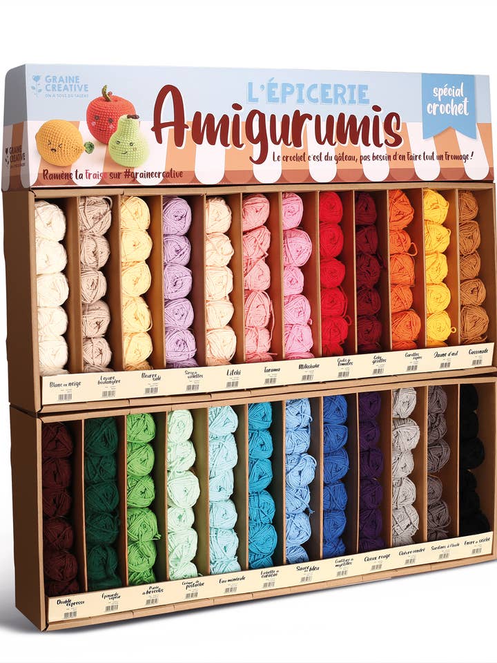 IMPLANTATION 144 BALLS OF AMIGURUMI COTTON YARN for wholesale by Graine Créative