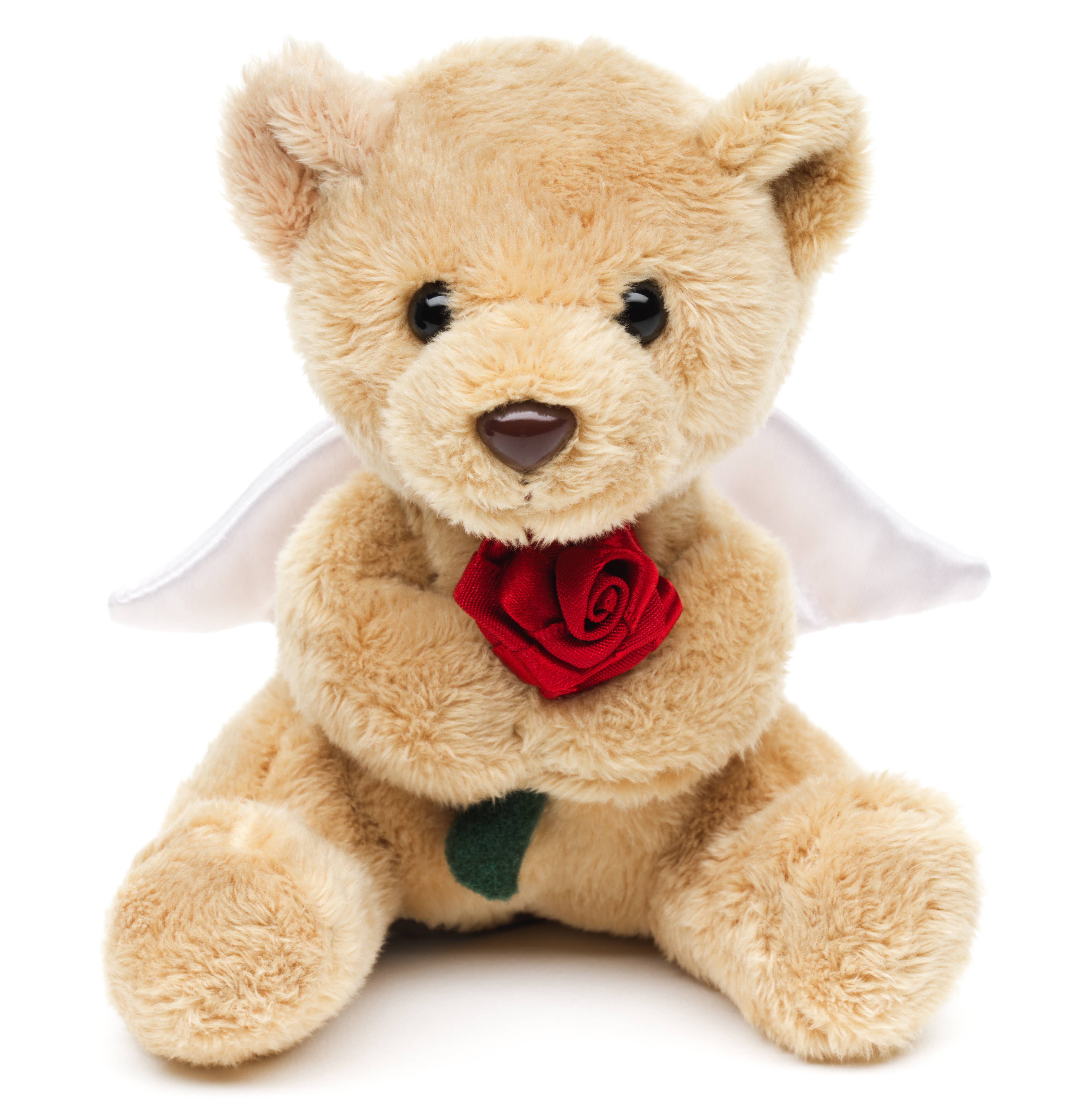 Uni Toys - Wholesale Stuffed/Plush Toy - Kids & Baby - Guardian Angel Teddy Bear with Red Rose - Cuddle/Plush Toy1