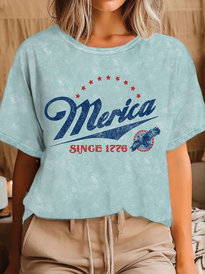 MERICA SINCE 1776 EAGLE MINERAL GRAPHIC TSHIRTS for wholesale by Rustee Clothing