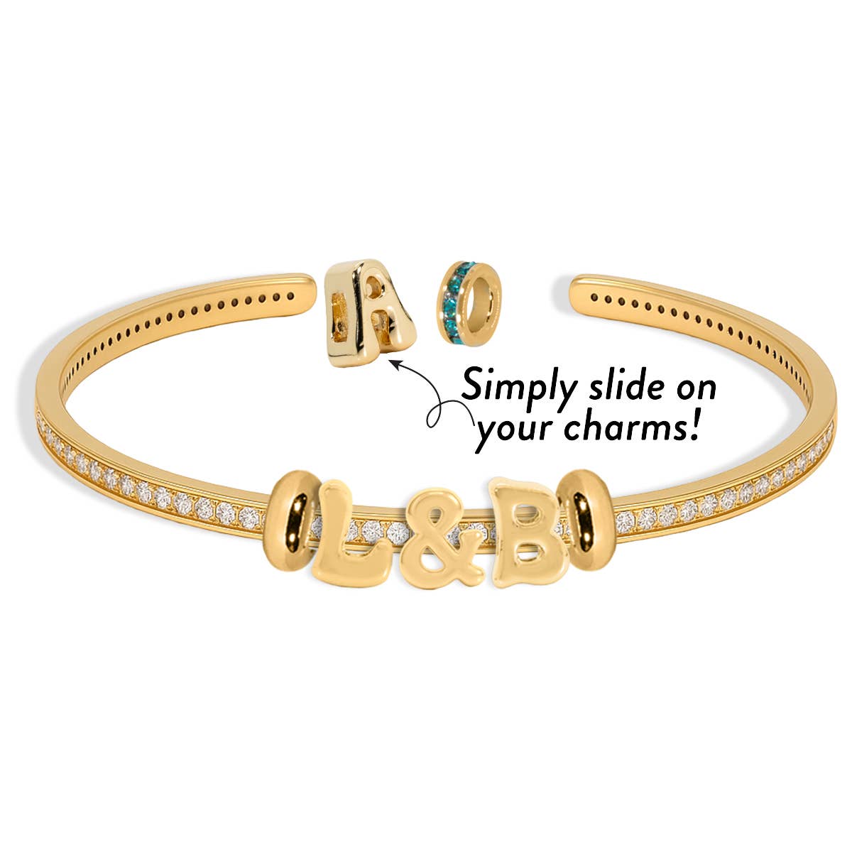 Maya J - Vente Breloques/médailles personnalisées - Pendentif Initiale Mini Bulle Plaqué Or 8mm - Unité / Recharge57