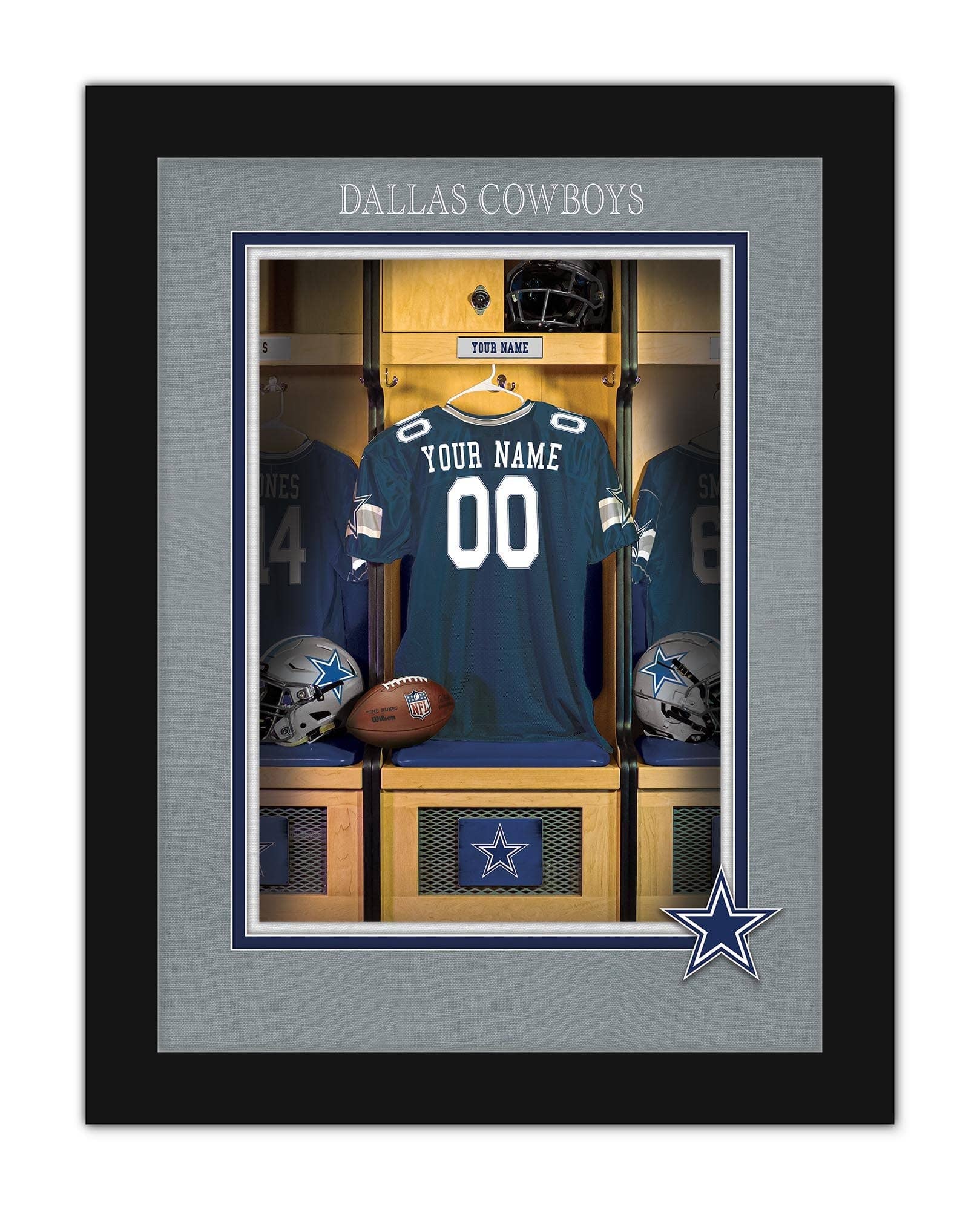Fan Creations – wholesale Art print – Dallas Cowboys Locker Room Single Jersey 12x160