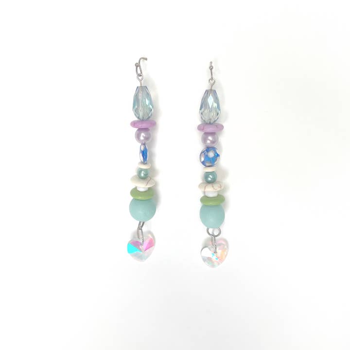 Crystal Heart 4" Dangle Earring for wholesale by Dotted Sky
