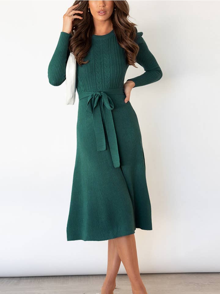 Wholesalesir - Wholesale Dress - Women's - Bubble Long Sleeve Knitted Dress