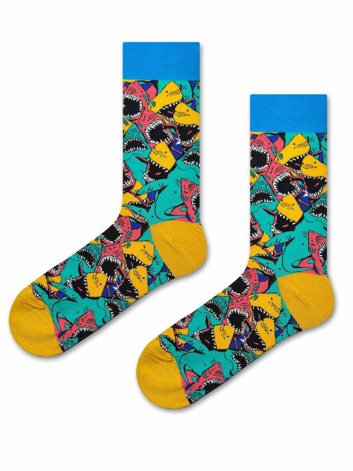 Meias Tubarão Atrevido🦈🎨 por atacado de Marc JoJo