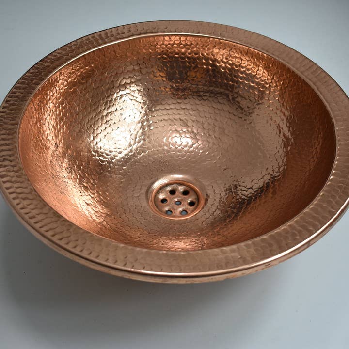 Morocco Copper Drop In Sink Hand Hammered for wholesale by MARRAKECH METACRAFT LTD