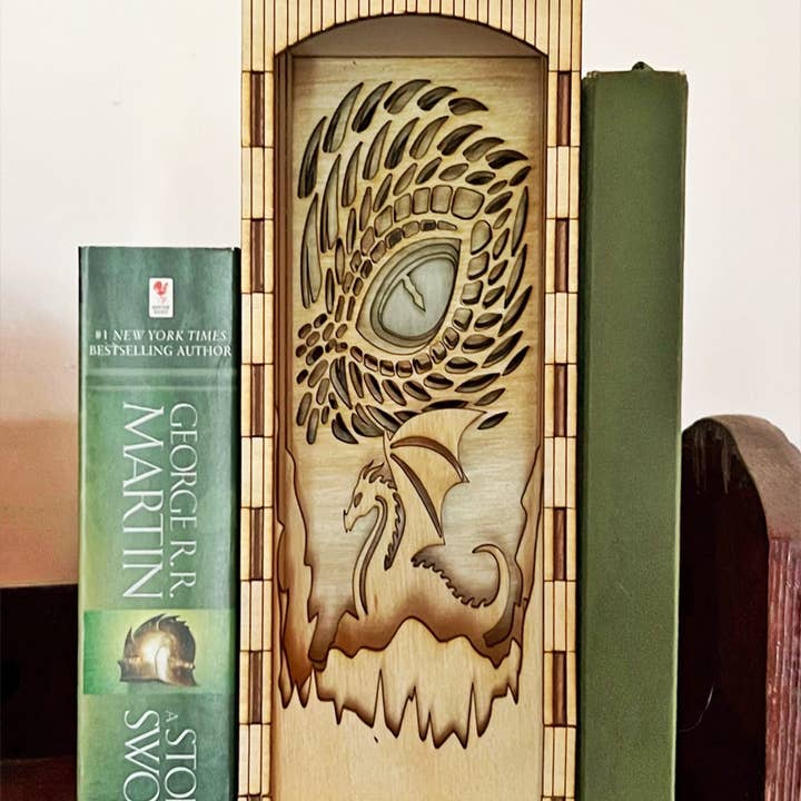 Squirrel Tacos Papercuts - Wholesale Bookend - Book Nook Lighting - Dragon fairytale / fantasy art