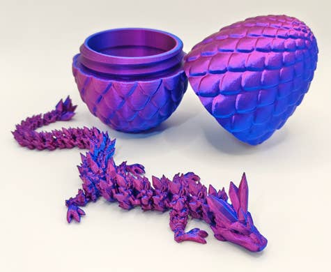 Fantasy Gifts - Wholesale Decorative Figurine - 3D Printed Purple Dragon in Dragons Egg0