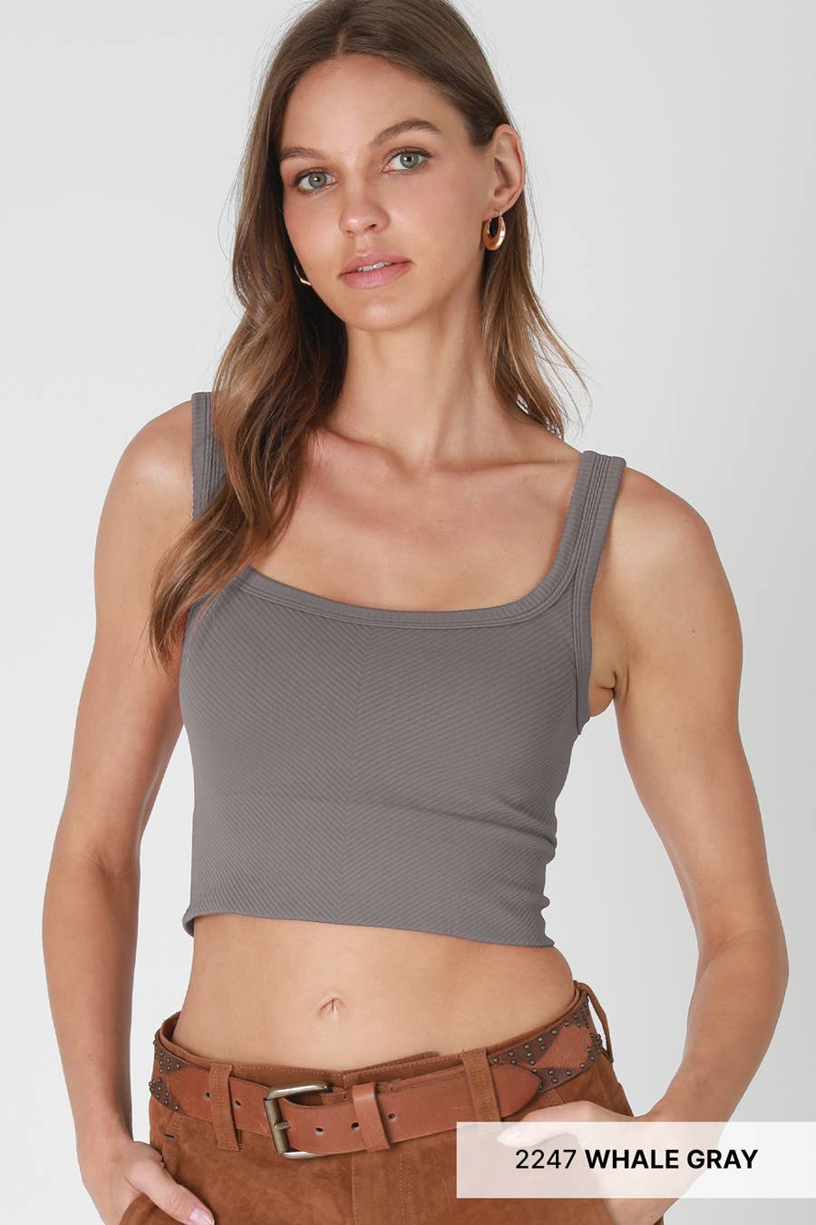 NIKIBIKI - Wholesale Knit Top - Women's - NS7801 - Chevron Ribbed Crop Top3