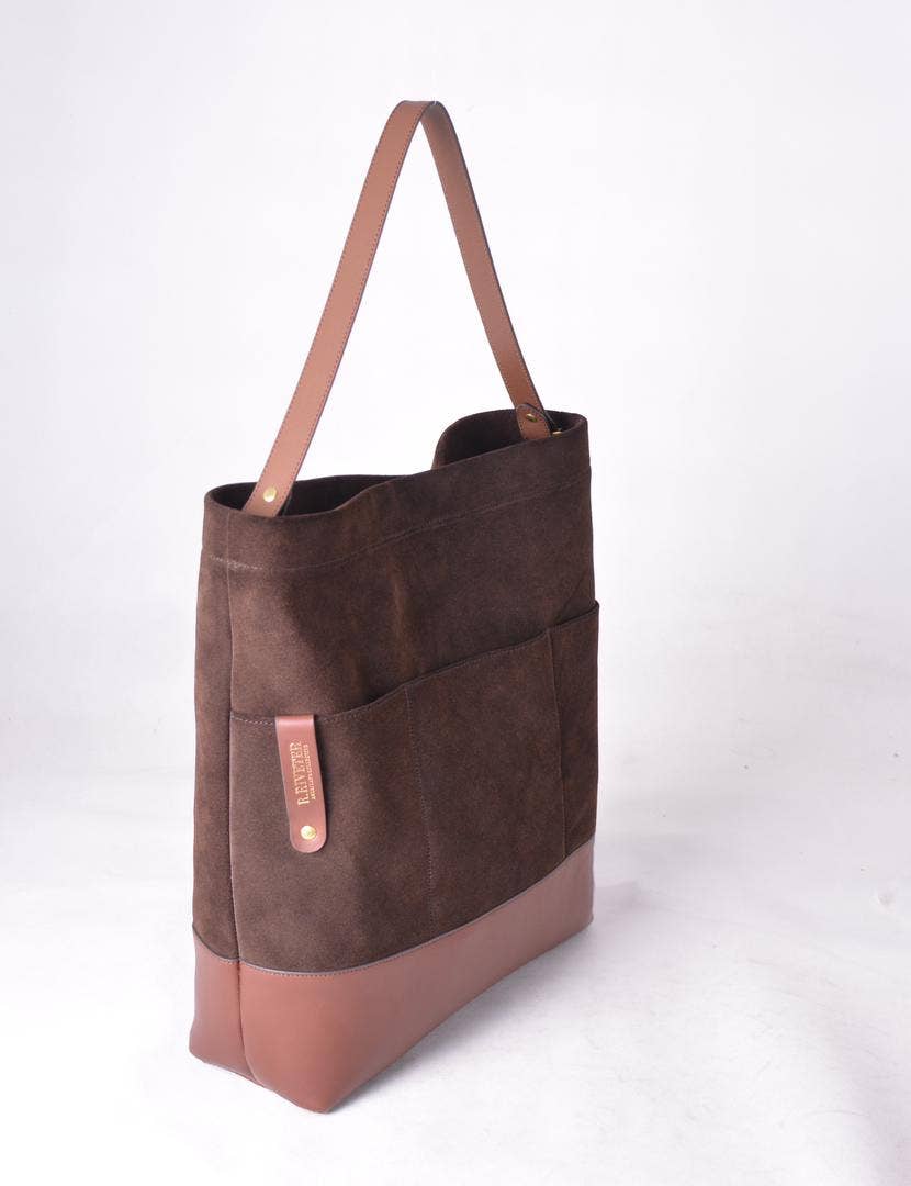 R.Riveter - Wholesale Crossbody Bag - Women's - Doyle | Coffee Suede + Brown4