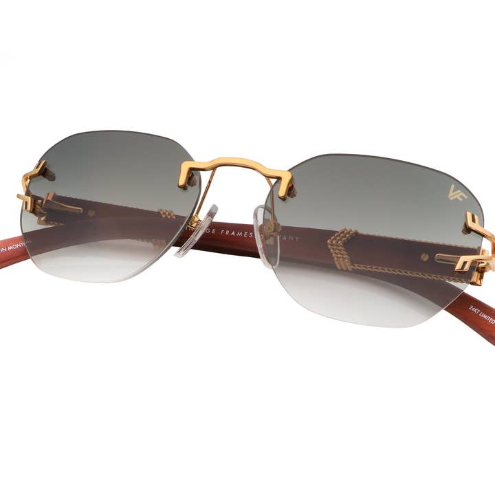 VF V-Decor XL Woods 24kt Gold/Dark Wood (gray gradient) for wholesale by Vintage Frames Company