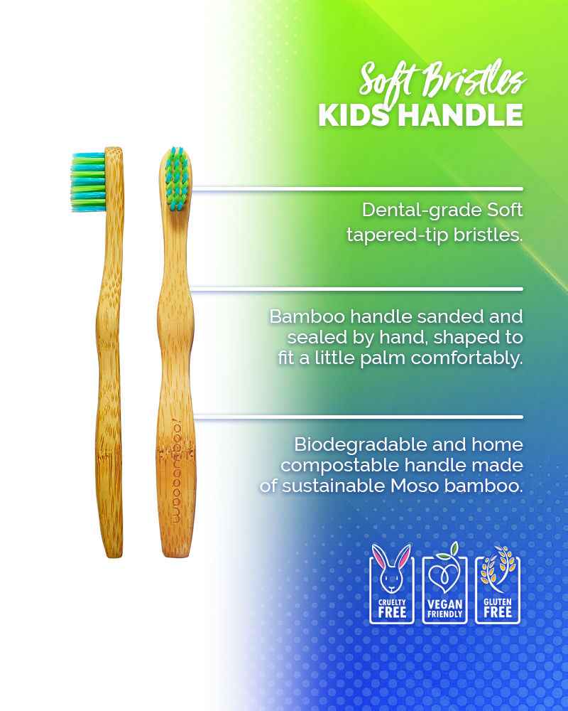 WooBamboo! - Venta al por mayor Cepillos de dientes - Niños y bebés - Cepillo de dientes de bambú Sprouts (Kids), súper suave, de WooBamboo2