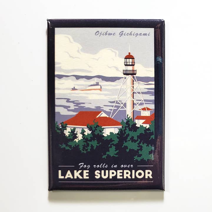 Aimant Lac Supérieur | Souvenir des Grands Lacs pour la vente par Lionheart Graphics