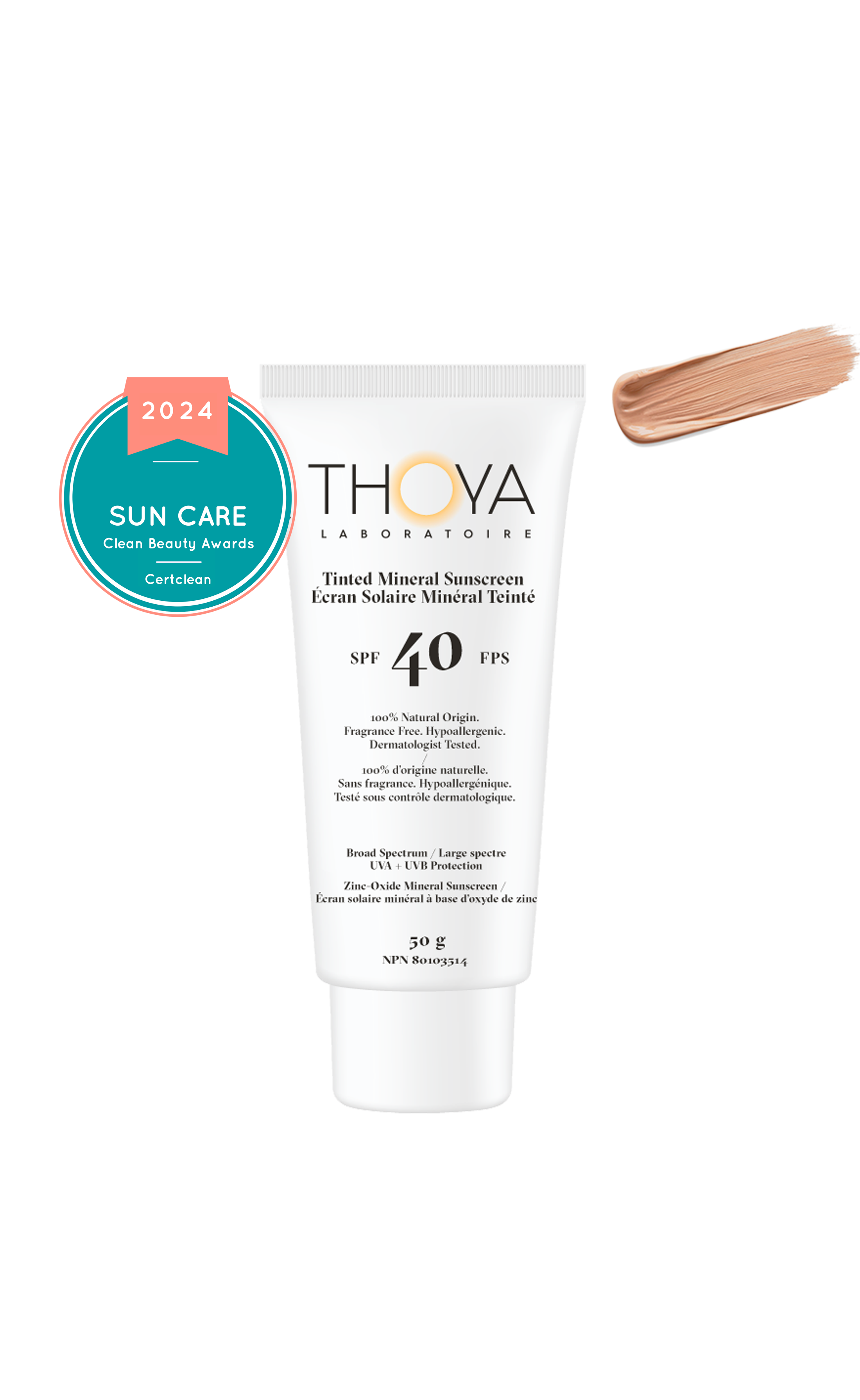 Thoya Laboratoire - Vendita all'ingrosso Creme solari - Schermo solare minerale colorato tutto naturale SPF 40 tinta1 Porcellana8