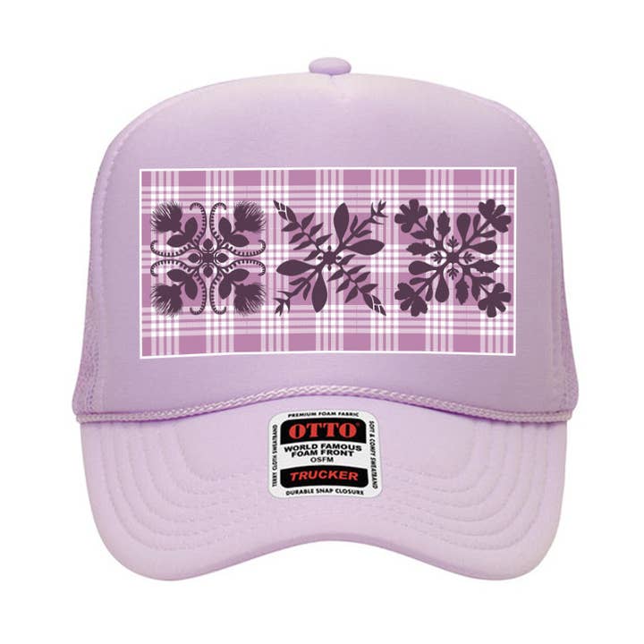 Pink Palaka Trucker Hat for wholesale by Na Koa Brand
