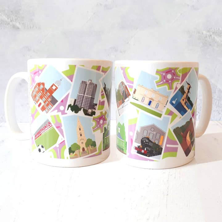 Swindon Highlights Ceramic Mug for wholesale by dona B drawings