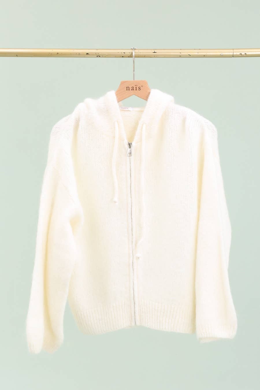 NAÏS PARIS - Vendita all'ingrosso Cardigan - Donna - Cardigan con cappuccio e zip in mohair e lana6