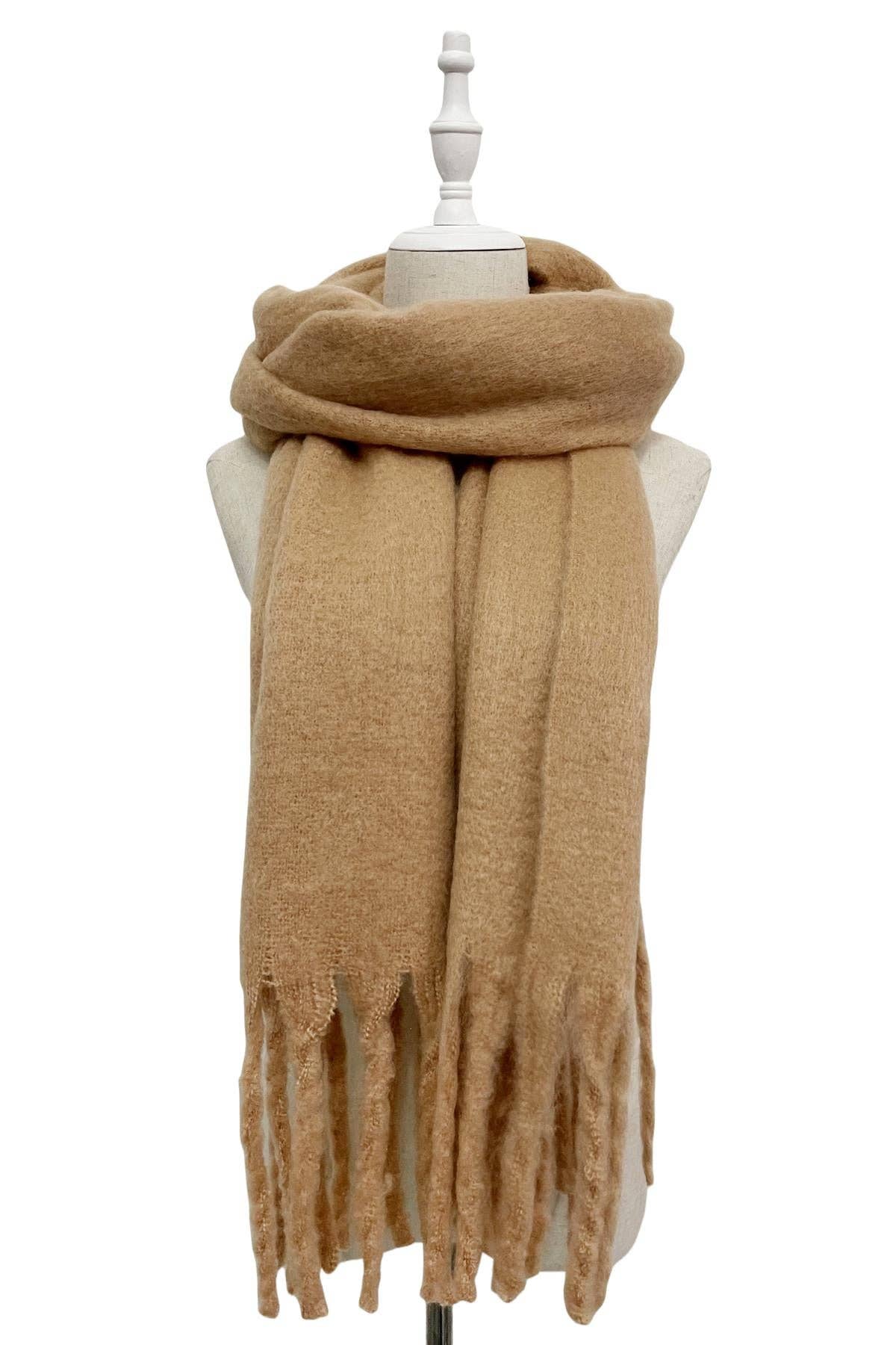Fashion Scarf World - Vendita all'ingrosso Sciarpa - Donna - Sciarpa a scialle con nappe in morbida coperta semplice49