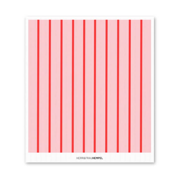 HERR&FRAUHEMPEL - Vendita all'ingrosso Strofinaccio da cucina - Panno spugna a strisce rosso-rosa0